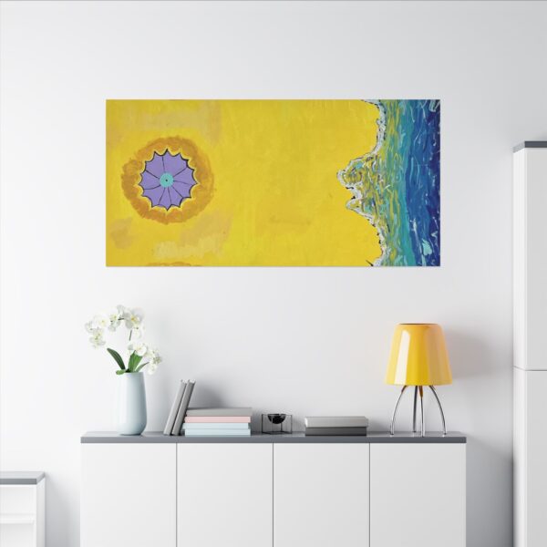 Yellow Vibe Beach Canvas Art | Sunlit Coastal Wall Decor | Yellow Beach Print | Vibrant Abstract Ocean Art | Cheerful Modern Accent - Image 4