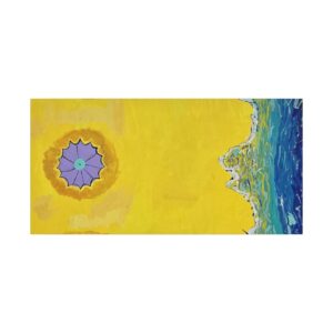 Yellow Vibe Beach Canvas Art | Sunlit Coastal Wall Decor | Yellow Beach Print | Vibrant Abstract Ocean Art | Cheerful Modern Accent