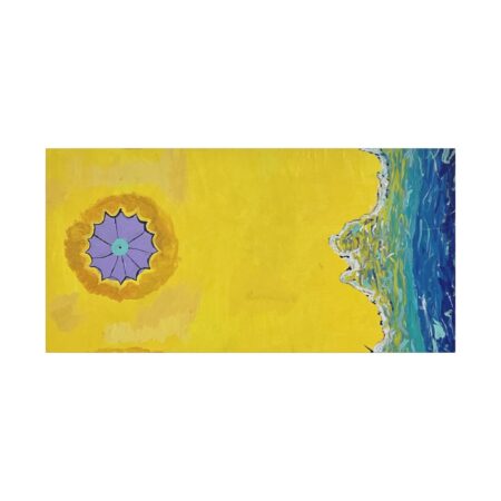 Yellow Vibe Beach Canvas Art | Sunlit Coastal Wall Decor | Yellow Beach Print | Vibrant Abstract Ocean Art | Cheerful Modern Accent