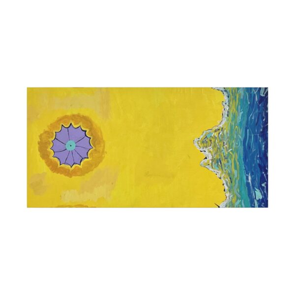 Yellow Vibe Beach Canvas Art | Sunlit Coastal Wall Decor | Yellow Beach Print | Vibrant Abstract Ocean Art | Cheerful Modern Accent