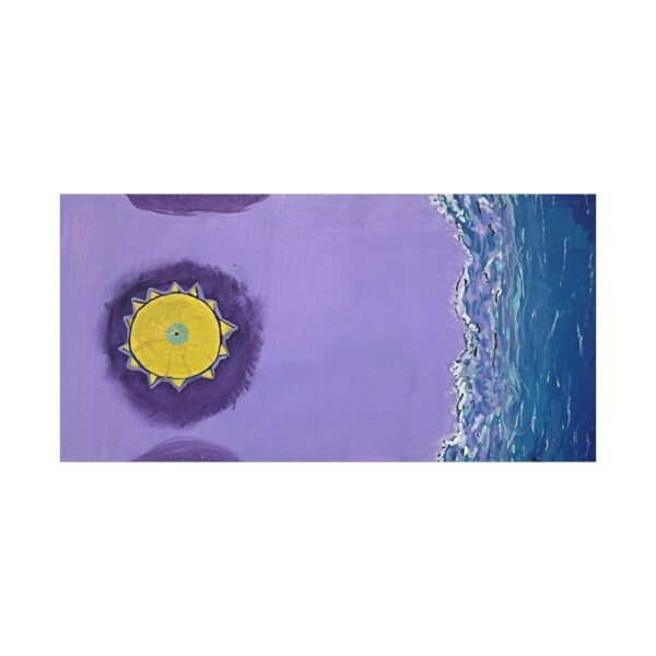 Purple Beach – Vibrant Abstract Canvas Art, Colorful Beach Wall Decor, Modern Sunshine Print, Serene Coastal Accent for Home or Office - Image 5