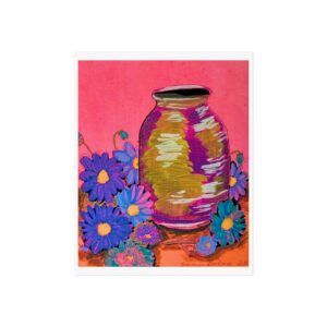 Vibrant Flower Jar Fine Art Posters, Colorful Wall Decor, Home Aesthetic Art, Gift for Art Lovers, Flower Lovers Print