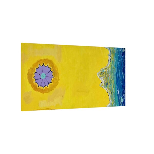 Yellow Vibe Beach Canvas Art | Sunlit Coastal Wall Decor | Yellow Beach Print | Vibrant Abstract Ocean Art | Cheerful Modern Accent - Image 2