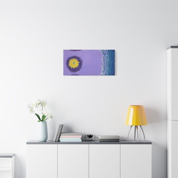 Purple Beach – Vibrant Abstract Canvas Art, Colorful Beach Wall Decor, Modern Sunshine Print, Serene Coastal Accent for Home or Office - Image 3