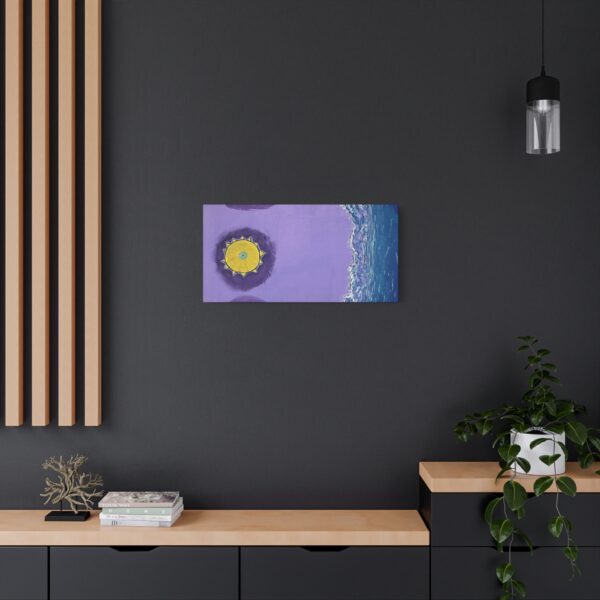Purple Beach – Vibrant Abstract Canvas Art, Colorful Beach Wall Decor, Modern Sunshine Print, Serene Coastal Accent for Home or Office - Image 4