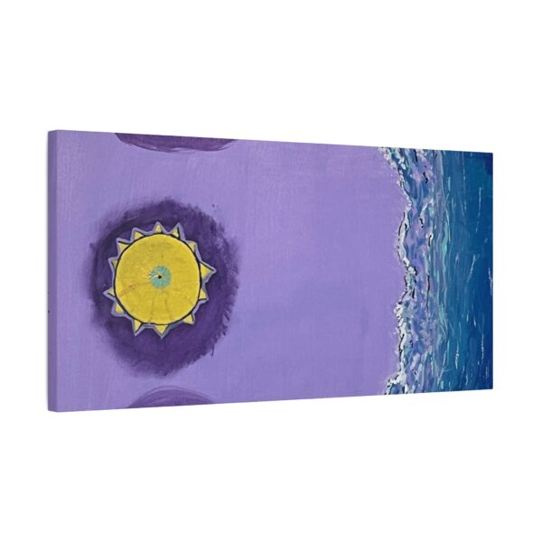 Purple Beach – Vibrant Abstract Canvas Art, Colorful Beach Wall Decor, Modern Sunshine Print, Serene Coastal Accent for Home or Office - Image 2