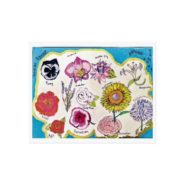 Zodiac Flowers – Vibrant Floral Fine Art Poster - Image 4