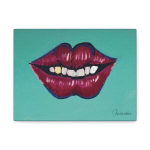 Vibrant Lips Canvas Art, Colorful Wall Decor, Funky Home Aesthetic, Unique Gift for Art Lovers, Modern Living Room Decor