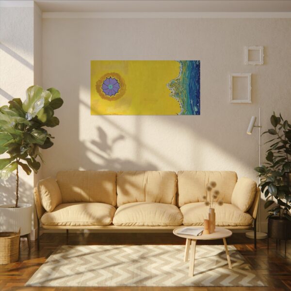 Yellow Vibe Beach Canvas Art | Sunlit Coastal Wall Decor | Yellow Beach Print | Vibrant Abstract Ocean Art | Cheerful Modern Accent - Image 3