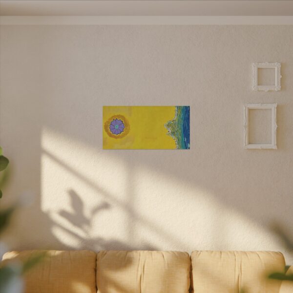 Yellow Vibe Beach Canvas Art | Sunlit Coastal Wall Decor | Yellow Beach Print | Vibrant Abstract Ocean Art | Cheerful Modern Accent - Image 7