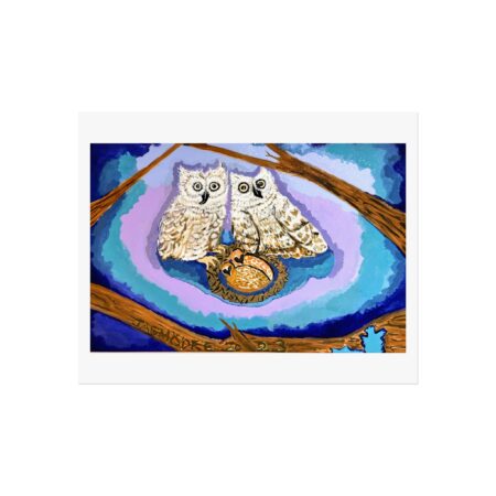 Whimsical Owl Fine Art Poster – The Owl Family