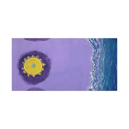 Purple Beach – Vibrant Abstract Canvas Art, Colorful Beach Wall Decor, Modern Sunshine Print, Serene Coastal Accent for Home or Office